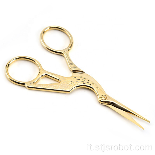 Forbici Manicure per ricamo creativo retrò in acciaio inossidabile Crane Shape Beauty Scissors